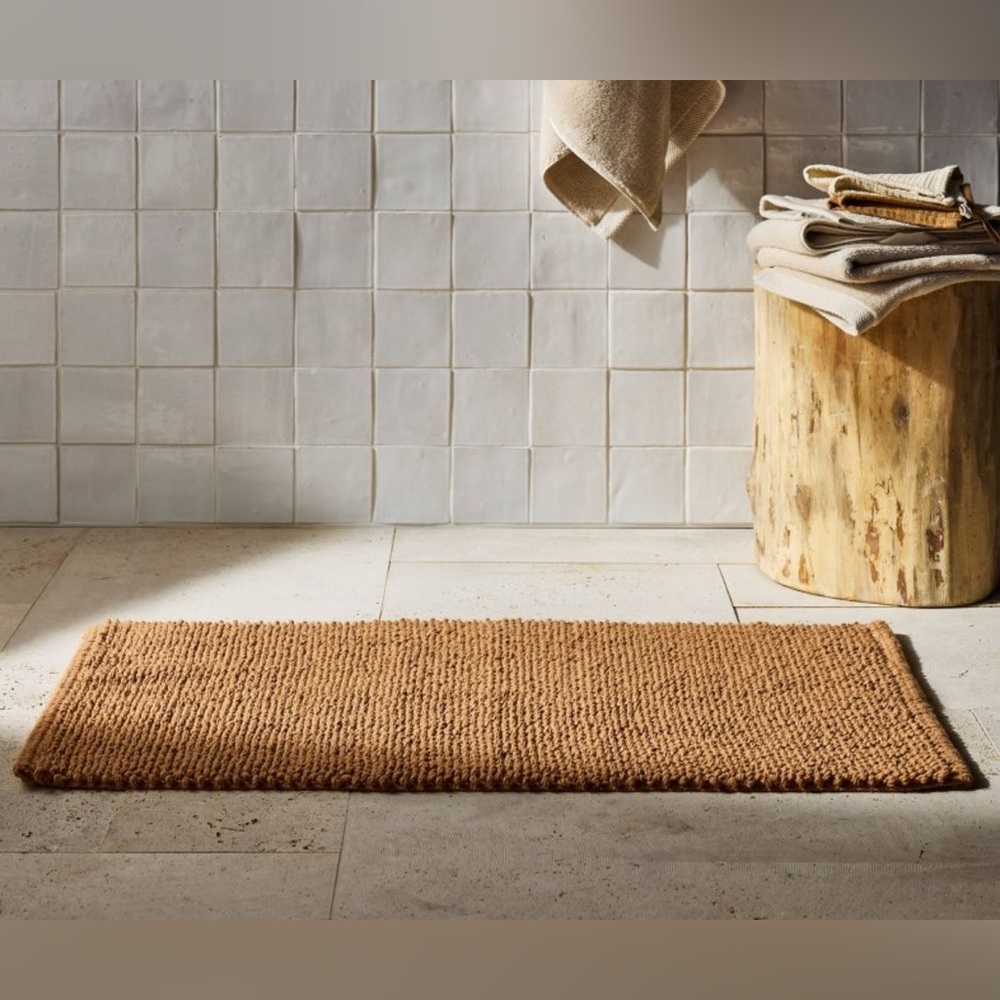 Casaluna by TARGET Warm Brown 21”x34” Textured Woven Cotton Bath Rug Mat NWOT